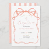 Invitation Coquette Bow rose Christing (Devant / Derrière)