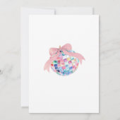 Invitation Coquette Bow Rose Disco Ball Girl Anniversaire (Dos)