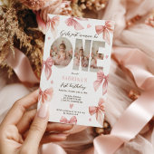Invitation Coquette Bow Rose Girls veut juste le premier anni