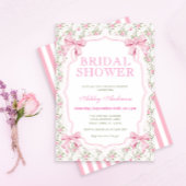 Invitation Coquette Bow rose Moderne Douche nuptiale Invitati