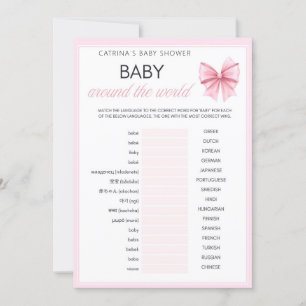 Invitation Coquette Bow rose - Nom modifiable, 5x7