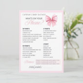 Invitation Coquette Bow rose - Nom modifiable, 5x7 (Debout devant)