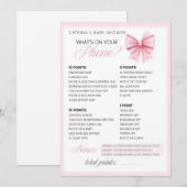 Invitation Coquette Bow rose - Nom modifiable, 5x7 (Devant / Derrière)