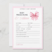 Invitation Coquette Bow rose - Nom modifiable, 5x7 (Devant)