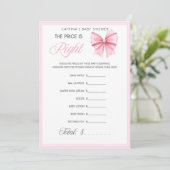 Invitation Coquette Bow rose - Nom modifiable, 5x7 (Debout devant)
