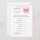 Invitation Coquette Bow rose - Nom modifiable, 5x7 (Devant / Derrière)