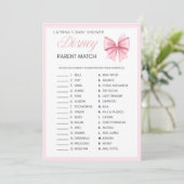 Invitation Coquette Bow rose - Nom modifiable, 5x7 (Debout devant)