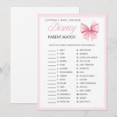 Invitation Coquette Bow rose - Nom modifiable, 5x7 (Devant / Derrière)