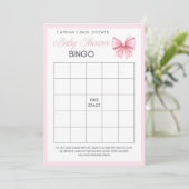 Invitation Coquette Bow rose - Nom modifiable, 5x7 (Debout devant)