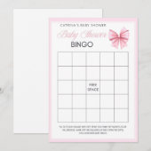 Invitation Coquette Bow rose - Nom modifiable, 5x7 (Devant / Derrière)