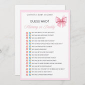 Invitation Coquette Bow rose - Nom modifiable, 5x7 (Devant / Derrière)