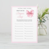 Invitation Coquette Bow rose - Nom modifiable, 5x7 (Debout devant)