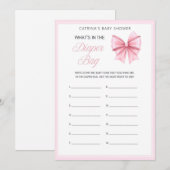 Invitation Coquette Bow rose - Nom modifiable, 5x7 (Devant / Derrière)