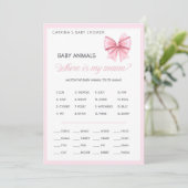 Invitation Coquette Bow rose - Nom modifiable, 5x7 (Debout devant)
