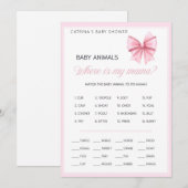 Invitation Coquette Bow rose - Nom modifiable, 5x7 (Devant / Derrière)