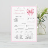 Invitation Coquette Bow rose - Nom modifiable, 5x7 (Debout devant)