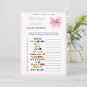 Invitation Coquette Bow rose - Nom modifiable, 5x7 (Debout devant)