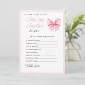 Invitation Coquette Bow rose - Nom modifiable, 5x7 (Debout devant)