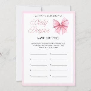 Invitation Coquette Bow rose - Nom modifiable, 5x7