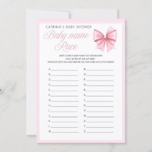 Invitation Coquette Bow rose - Nom modifiable, 5x7