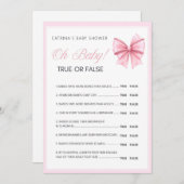 Invitation Coquette Bow rose - Nom modifiable, 5x7 (Devant / Derrière)