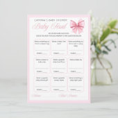 Invitation Coquette Bow rose - Nom modifiable, 5x7 (Debout devant)