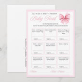 Invitation Coquette Bow rose - Nom modifiable, 5x7 (Devant / Derrière)