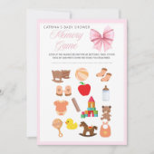 Invitation Coquette Bow rose - Nom modifiable, 5x7 (Devant)