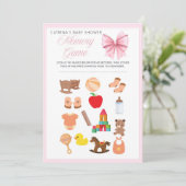 Invitation Coquette Bow rose - Nom modifiable, 5x7 (Debout devant)