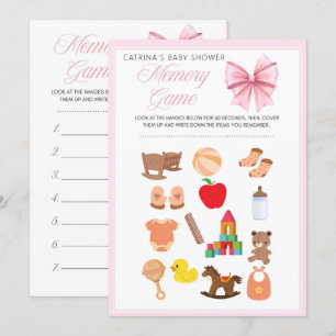 Invitation Coquette Bow rose - Nom modifiable, 5x7