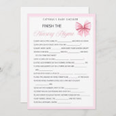 Invitation Coquette Bow rose - Nom modifiable, 5x7 (Devant / Derrière)