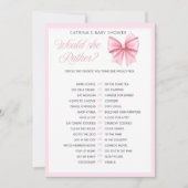 Invitation Coquette Bow rose - Nom modifiable, 5x7 (Devant)