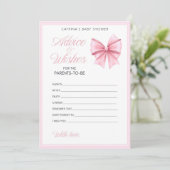 Invitation Coquette Bow rose - Nom modifiable, 5x7 (Debout devant)