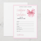 Invitation Coquette Bow rose - Nom modifiable, 5x7 (Devant / Derrière)