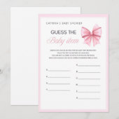 Invitation Coquette Bow rose - Nom modifiable, 5x7 (Devant / Derrière)