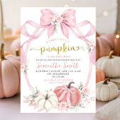 Invitation Coquette Bow rose pâle Citrouille Baby shower fill