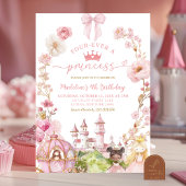 Invitation Coquette Bow rose Princess Kingdom 4e anniversaire