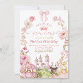 Invitation Coquette Bow rose Princess Kingdom 5e anniversaire (Devant)