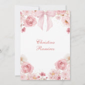 Invitation Coquette Bow rose Quinceanera fleurie princesse (Dos)