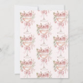 Invitation Coquette Bow Rose Roses Poursuivre Fête des mariée (Dos)