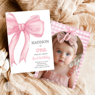 Invitation Coquette Bow Rose veut être une fille premier anni