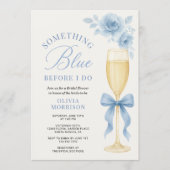 Invitation Coquette Bow Something Blue QR Code Bridal Shower  (Devant)