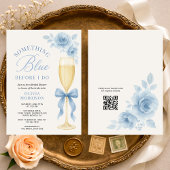 Invitation Coquette Bow Something Blue QR Code Bridal Shower 
