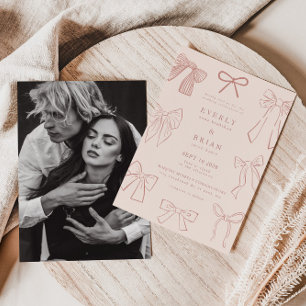 Invitation Coquette Bows rose
