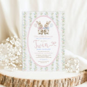 Invitation Coquette Bunny Balloon garçon fille Baby shower ju