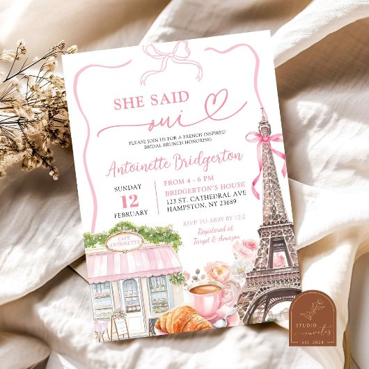 Invitation Coquette Café parisien French Bridal Brunch