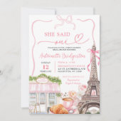 Invitation Coquette Café parisien French Bridal Brunch (Devant)