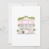 Invitation Coquette Café parisien French Bridal Brunch (Dos)