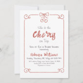 Invitation Coquette Cerise Retro sur la Fête des mariées supé (Devant)