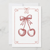 Invitation Coquette Cerise Retro sur la Fête des mariées supé (Dos)